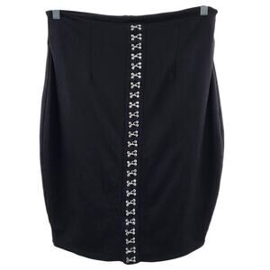 Forever 21 Plus Size Black Hook & Eye Form Fitting Knee Length Skirt Women's 1X